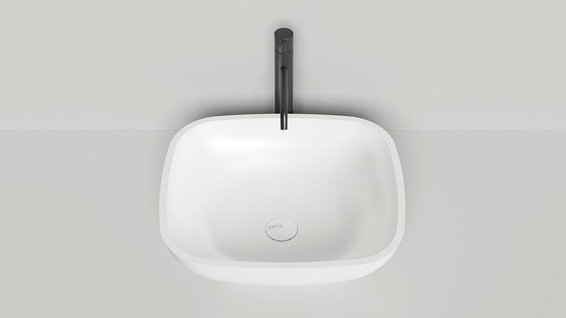 Раковина накладная Salini Gloria S-Stone 1102208M 49.5x44.5x15 (белый матовый), без донного клапана