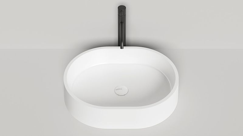 Раковина накладная Salini Gloria S-Stone 1102211M 56x44x12.5 (белый матовый), без донного клапана