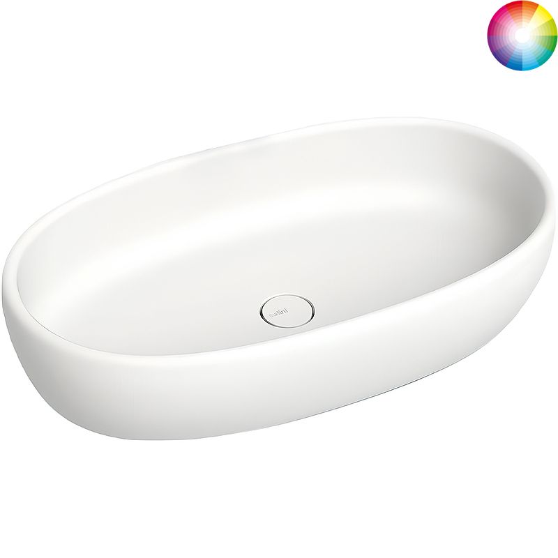 Раковина накладная Salini Luce S-Stone 110721MRH 69x39.5x15.5 (белый матовый внутри, покраска по RAL снаружи), без донного клапана