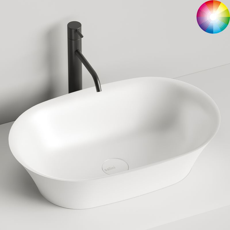 Раковина накладная Salini Mona S-Stone 110821MF 60х39х16.5 (покраска полностью), без донного клапана