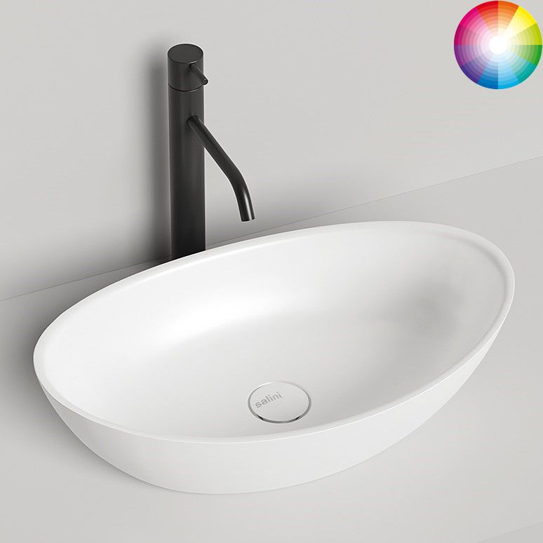 Раковина накладная Salini Noemi S-Sense 1101103GF 56x34x15 (покраска RAL полностью глянцевый), без донного клапана