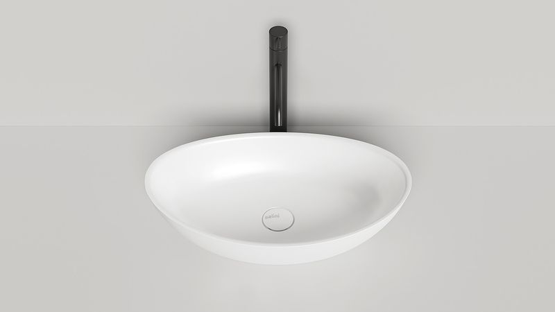 Раковина накладная Salini Noemi S-Stone 1101203SM 55x34x15 (белый матовый), без донного клапана копия