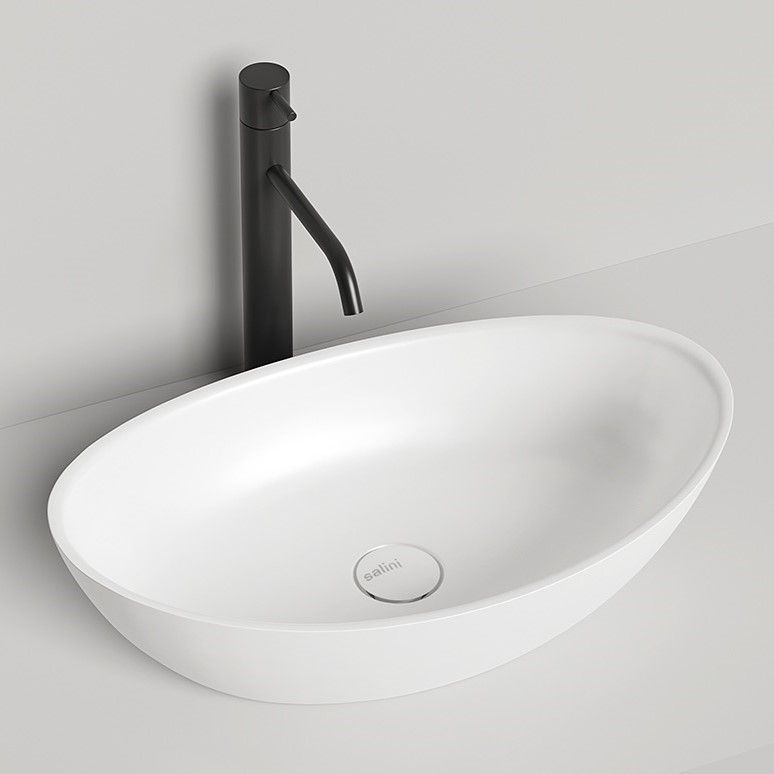 Раковина накладная Salini Noemi S-Stone 1101203SM 55x34x15 (белый матовый), без донного клапана копия