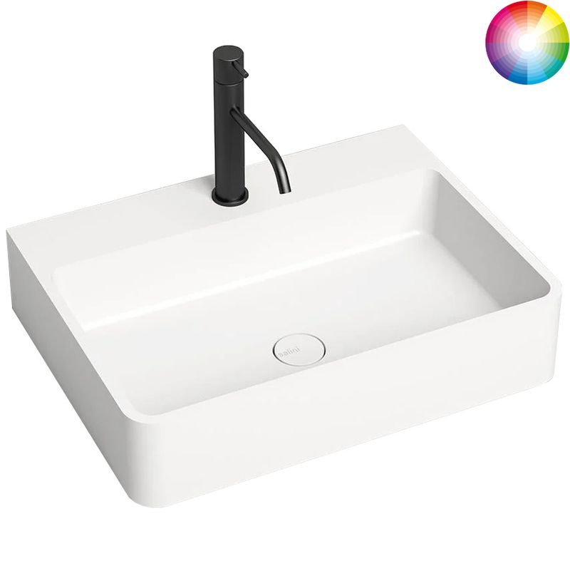 Раковина накладная Salini Ottavia S-Sense 1103101GRH 59.5x44.5x12.5 (белый глянцевый внутри, покраска снаружи), без донного клапана