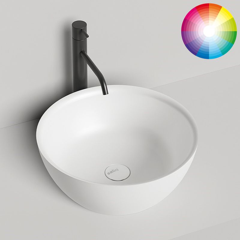 Раковина накладная Salini S-Stone Alda 02 1102210MRH 42.5х42.5х15.5 (белый внутри, покраска снаружи), без донного клапана