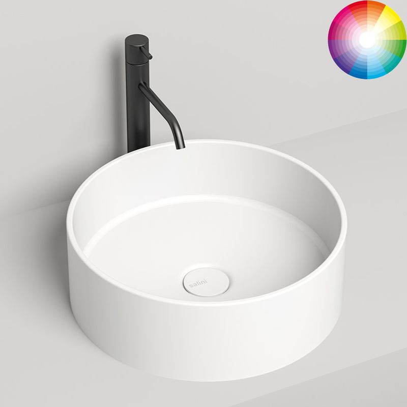Раковина накладная Salini S-Stone Armonia 02 45x45x15 130112SMF (покраска полностью), без донного клапана