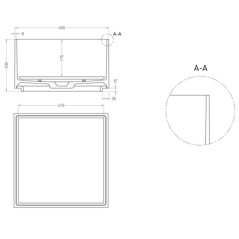 Раковина накладная Salini S-Stone Armonia Square 02 45x45x25 130522MF (покраска полностью), накладка в комплекте