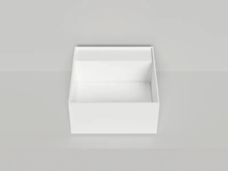 Раковина накладная Salini S-Stone Armonia Square 02 45x45x25 130522TM (белый матовый), накладка в комплекте, с полочкой