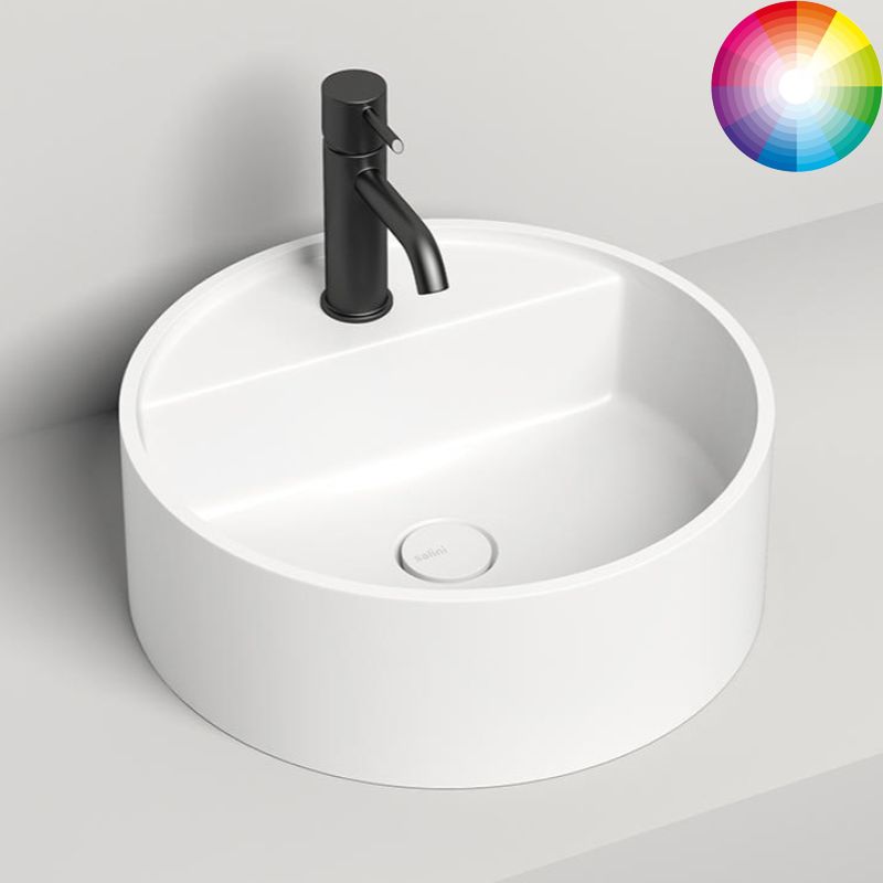 Раковина накладная Salini S-Stone Armonia Top 02 45x45x16 130126MF (покраска полностью), без отверстия под смеситель