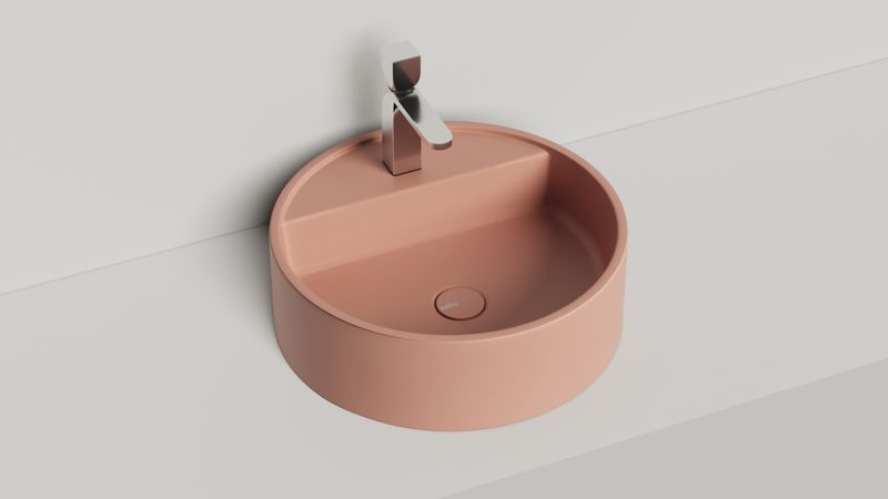 Раковина накладная Salini S-Stone Armonia Top 02 45x45x16 130127MF (покраска полностью), с отверстием под смеситель