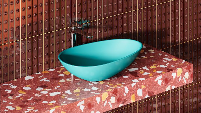 Раковина накладная Salini S-Stone Paola 1101201SMF 58x34.5x14 (покраска RAL полностью), без донного клапана