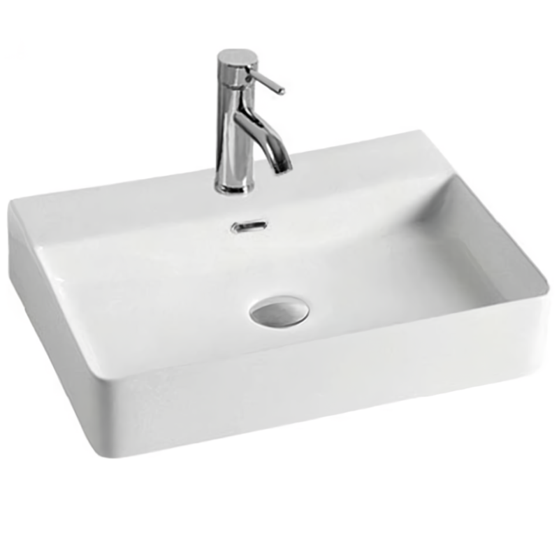 Раковина накладная Vincea VBS-303 60x42x13 (белый), с переливом