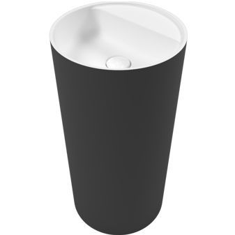 Раковина напольная 43x43x86 Whitecross Pantheon D=43 0708.043043.20100 (черный/белый матовый), иск. камень