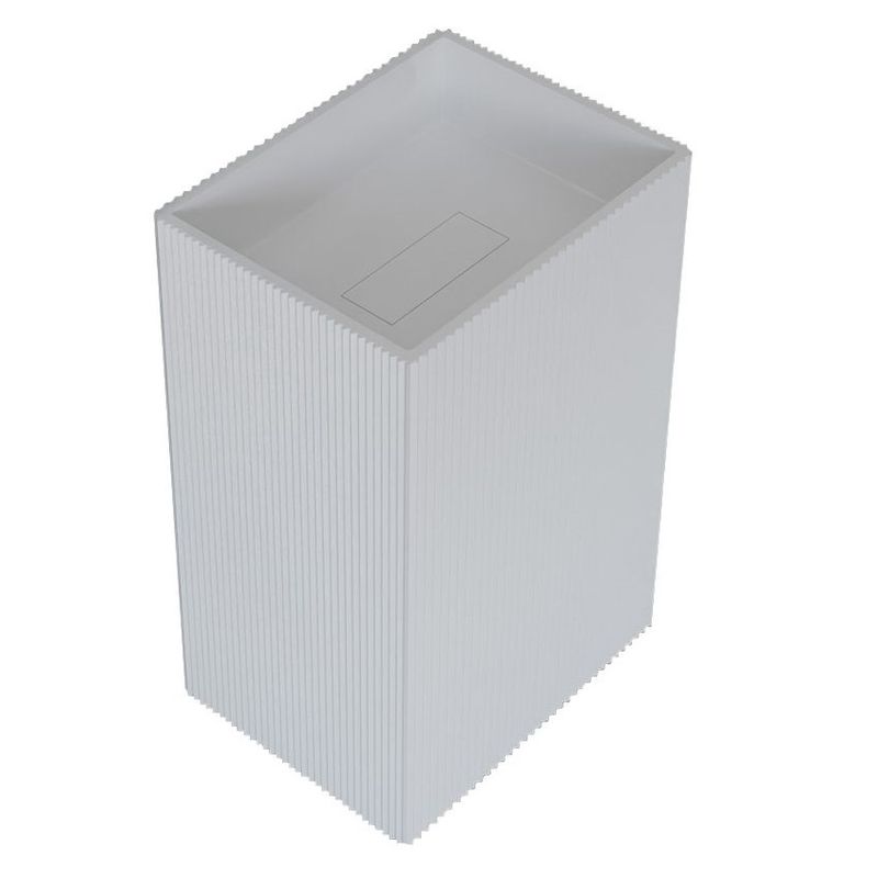 Раковина напольная Abber Stein AS2503-H 50x40x85 (белый матовый), с отверстием для монтажа, искусственный камень
