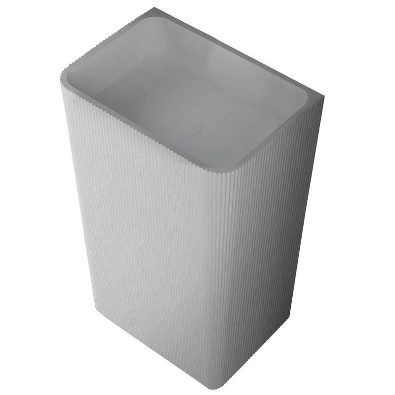 Раковина напольная Abber Stein AS2505-H 50x35x85 (белый матовый), с отверстием для монтажа, искусственный камень