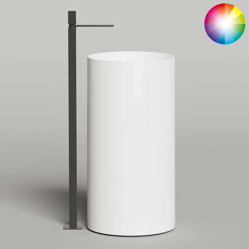 Раковина напольная Salini S-Stone Armonia Round 01 45x45x90 130421MF (покраска полностью) сифон, накладка