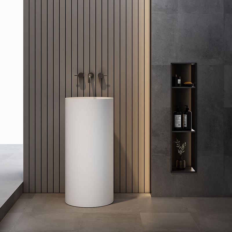 Раковина напольная Vincea Solid surface VBS-6SP01MW 40x40x85 (белый матовый)