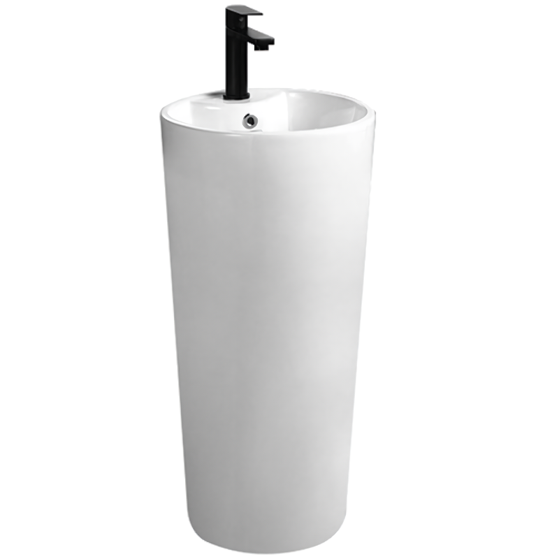 Раковина напольная Vincea VBS-2P201 39.5x39.2x82 (белый), с переливом