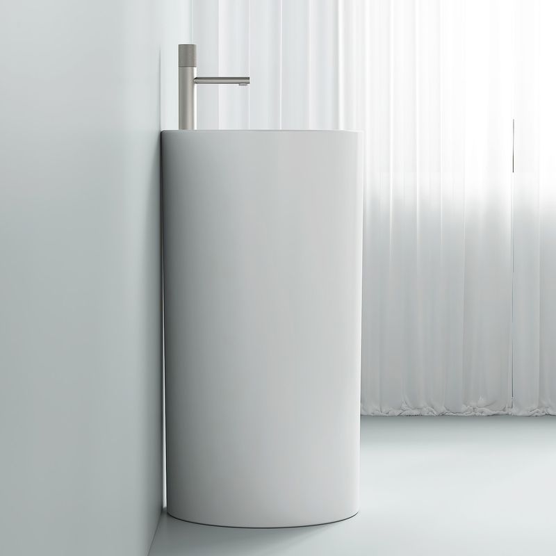 Раковина отдельностоящая Abber Bequem AC2132 46x46x86 (белый), с донным клапаном