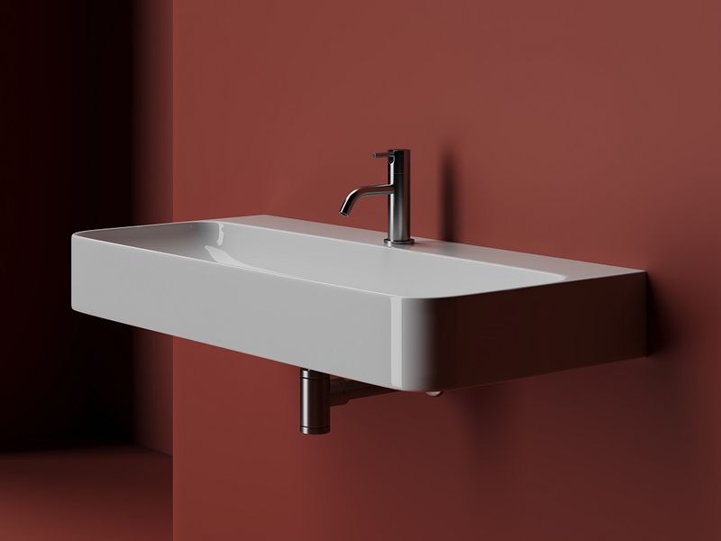 Раковина подвесная Ceramica Nova Aura CN2007 102x47.6 (белый), без перелива