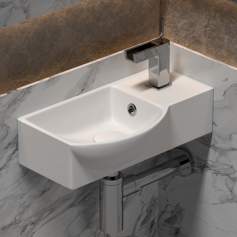 Раковина подвесная Ceramica Nova Element  CN6039L 40x22 (белый), без донного клапана