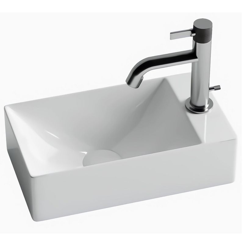 Раковина подвесная Ceramica Nova Element CN5007 37.5x21.5 (белый), без донного клапана