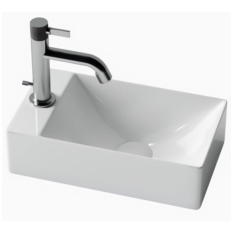 Раковина подвесная Ceramica Nova Element CN5008 37.5x21.5 (белый), без донного клапана