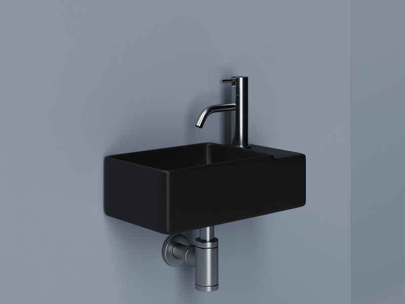 Раковина подвесная Ceramica Nova Element CN5045MB 39.5x22 (черный матовый), чаша слева