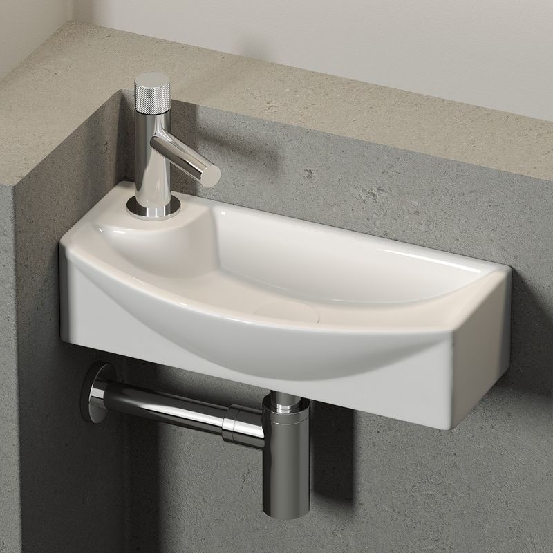 Раковина подвесная Ceramica Nova Element CN6038R 45.5x22 (белый), без донного клапана