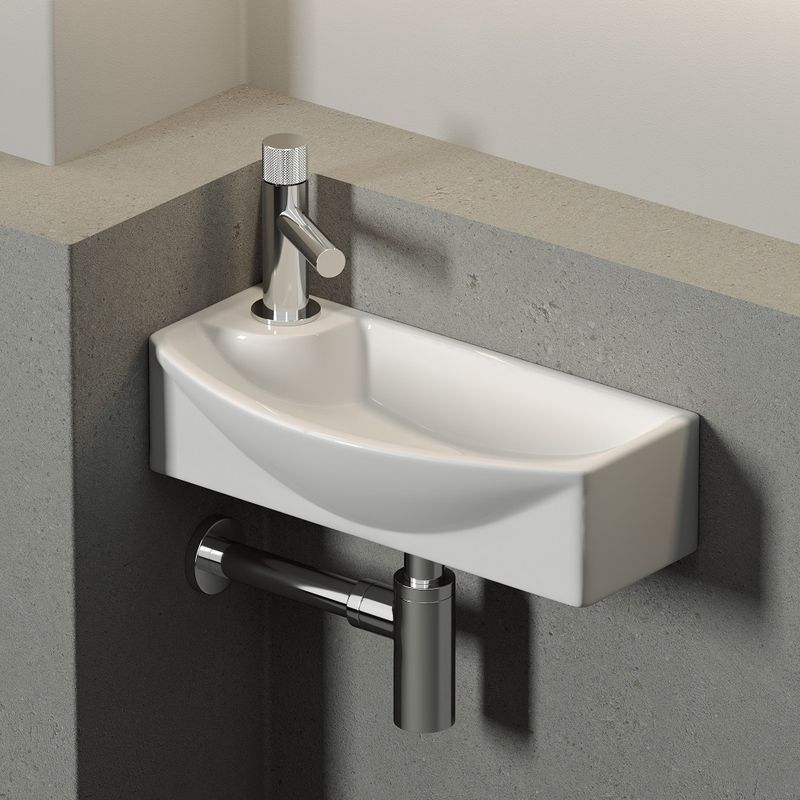 Раковина подвесная Ceramica Nova Element CN6038R 45.5x22 (белый), без донного клапана