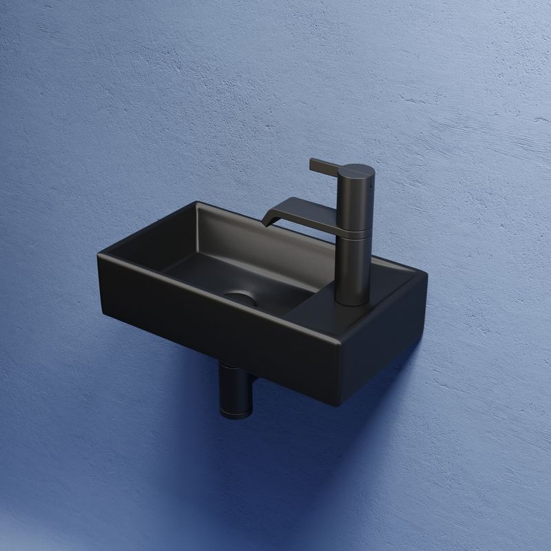 Раковина подвесная Ceramicanova Element CN6051LMB 40.7x21.7x10 (черный матовый), чаша слева