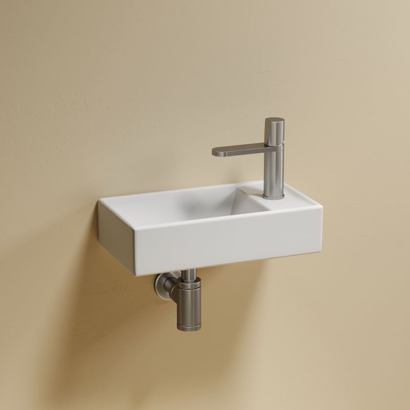 Раковина подвесная Ceramicanova Element CN6051LMW 40.7x21.7x10 (белый матовый), чаша слева