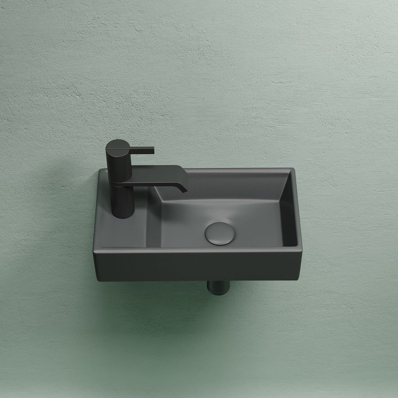 Раковина подвесная Ceramicanova Element CN6051RMDH 40.7x21.7x10 (темный антрацит матовый), чаша справа