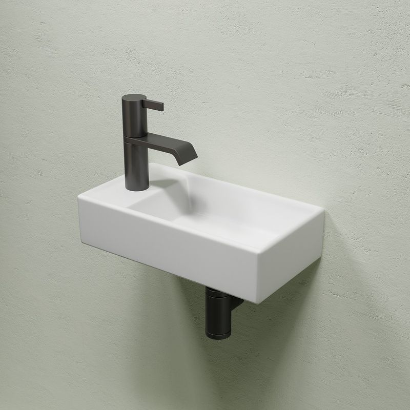 Раковина подвесная Ceramicanova Element CN6051RMW 40.7x21.7x10 (белый матовый), чаша справа