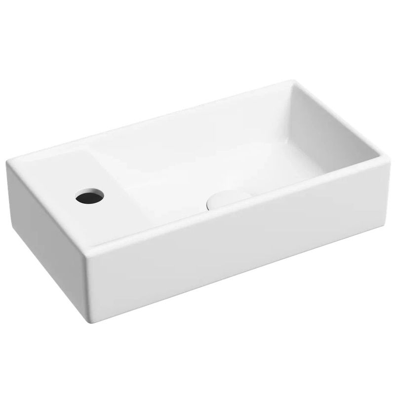 Раковина подвесная Ceramicanova Element CN6051RMW 40.7x21.7x10 (белый матовый), чаша справа