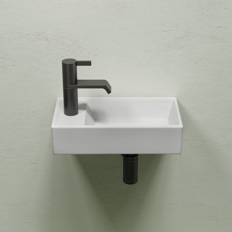 Раковина подвесная Ceramicanova Element CN6051RMW 40.7x21.7x10 (белый матовый), чаша справа