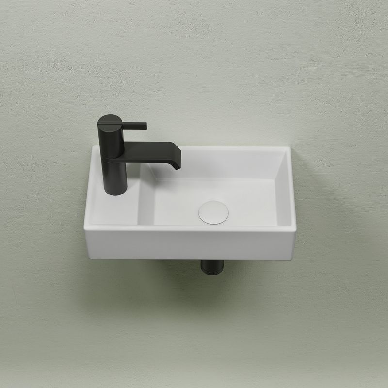 Раковина подвесная Ceramicanova Element CN6051RMW 40.7x21.7x10 (белый матовый), чаша справа