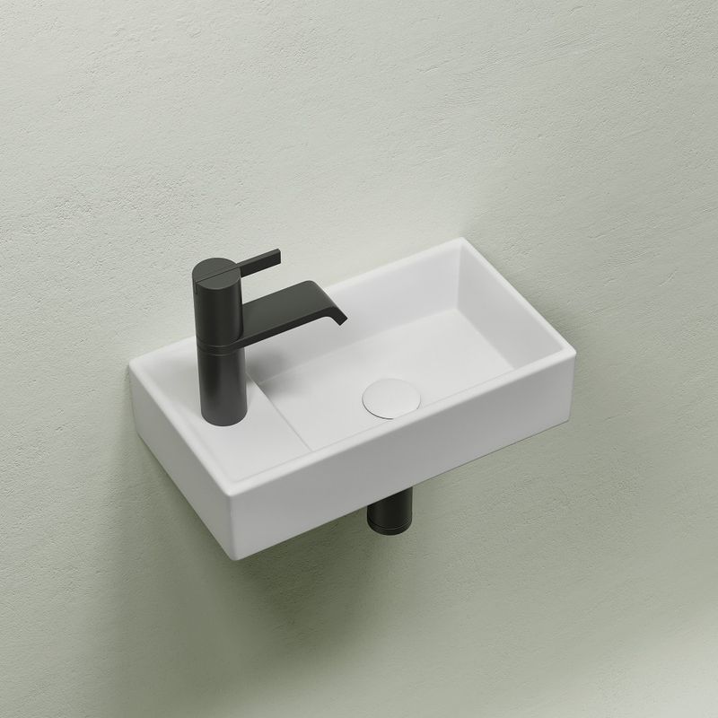 Раковина подвесная Ceramicanova Element CN6051RMW 40.7x21.7x10 (белый матовый), чаша справа