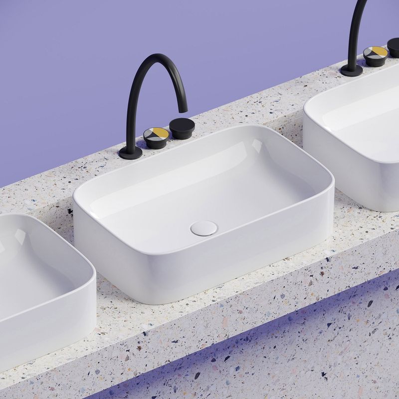 Раковина накладная Ceramicanova Element CN6053 60.5x38x15 (белый), без донного клапана