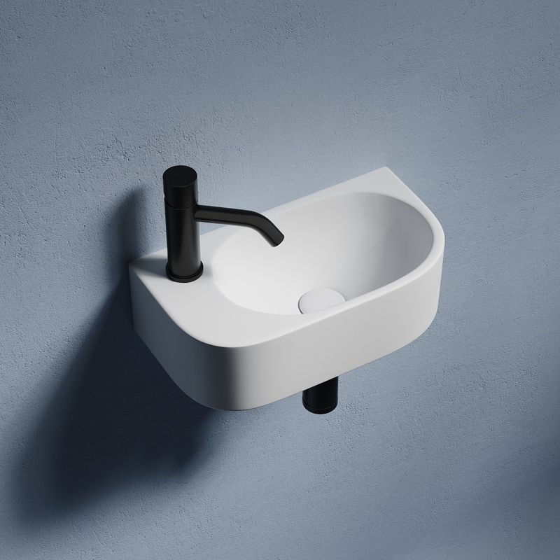 Раковина подвесная Ceramicanova Element CN6066R 40x21.5x14 (белый), чаша справа