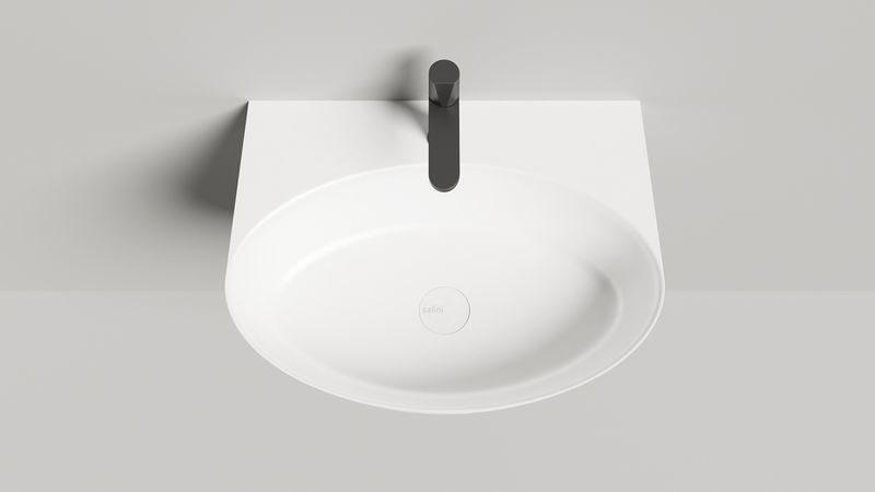 Раковина подвесная Salini S-Sense Alda Wall 140312G 58х45х15 (белый, глянцевый), без донного клапана