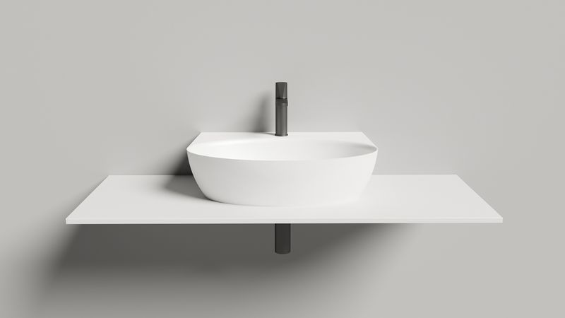 Раковина подвесная Salini S-Sense Alda Wall 140312G 58х45х15 (белый, глянцевый), без донного клапана
