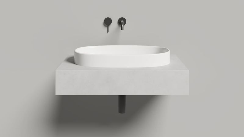 Раковина полувстраиваемая Salini S-Stone Greca 1803201M 64.5х38.5х16.8 (белый матовый)