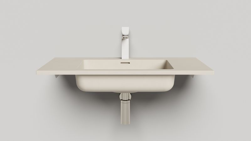 Раковина подвесная Salini S-Stone Onda Classic 1402201MF 80x50x14 (покраска полностью, цвет по RAL, матовый), с донным клапаном