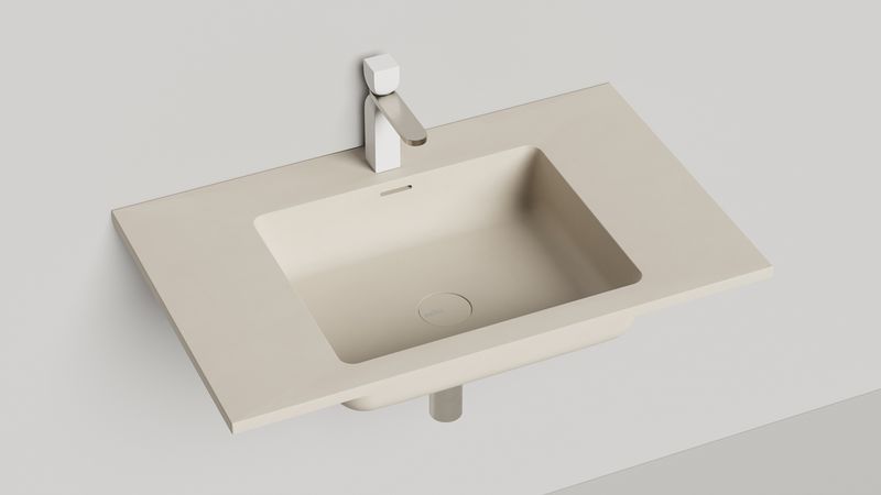 Раковина подвесная Salini S-Stone Onda Classic 1402201MF 80x50x14 (покраска полностью, цвет по RAL, матовый), с донным клапаном