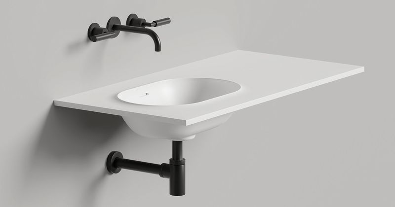 Раковина подвесная Salini S-Stone Onda Edge Oval 14022041MF 200x70x14.6 (покраска полностью, матовый), с донным клапаном