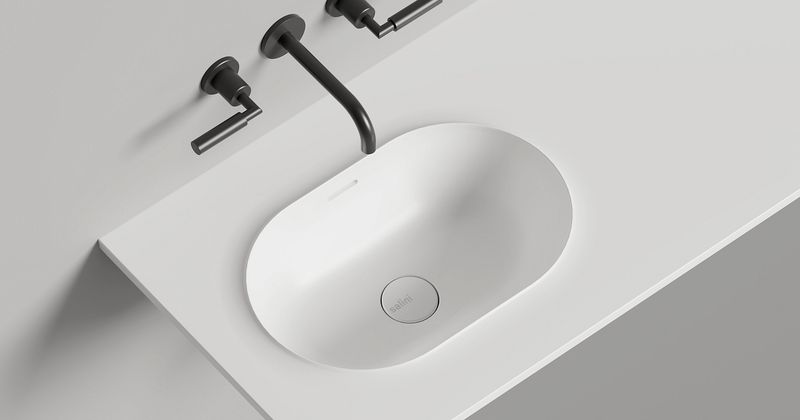 Раковина подвесная Salini S-Stone Onda Edge Oval 14022041MF 200x70x14.6 (покраска полностью, матовый), с донным клапаном