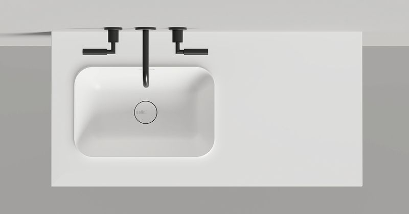 Раковина подвесная Salini S-Stone Onda Edge Round 14022051MF 200x70x14.6 (покраска по RAL полностью, матовый), с донным клапаном