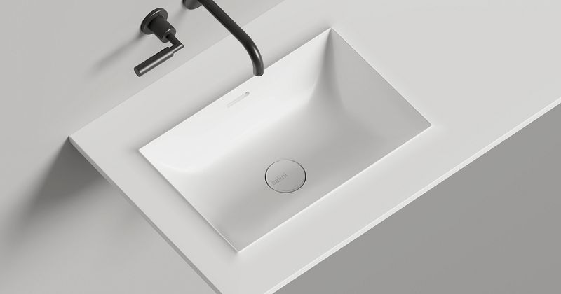 Раковина подвесная Salini S-Stone Onda Edge Square 14022061MF 200x70x14.6 (покраска полностью, матовый), с донным клапаном
