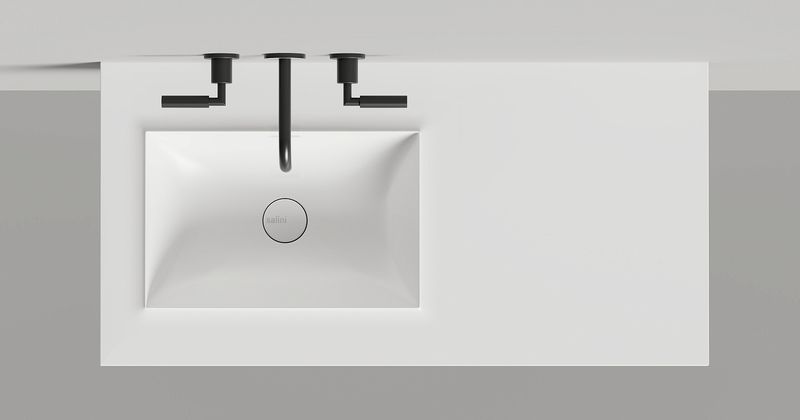 Раковина подвесная Salini S-Stone Onda Edge Square 14022061MF 200x70x14.6 (покраска полностью, матовый), с донным клапаном